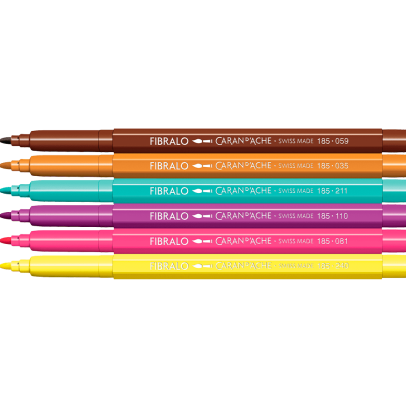 Caran D'Ache Fibralo 6-Piece Pen Set - Kawaii Collection - Candy World