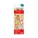 Caran D'Ache Fibralo 6-Piece Pen Set - Kawaii Collection - Cute Animals