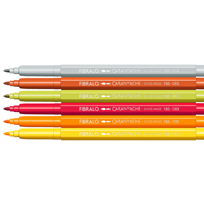 Caran D'Ache Fibralo 6-Piece Pen Set - Kawaii Collection - Cute Animals