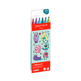 Caran D'Ache Fibralo 6-Piece Pen Set - Kawaii Collection - Funny Monsters