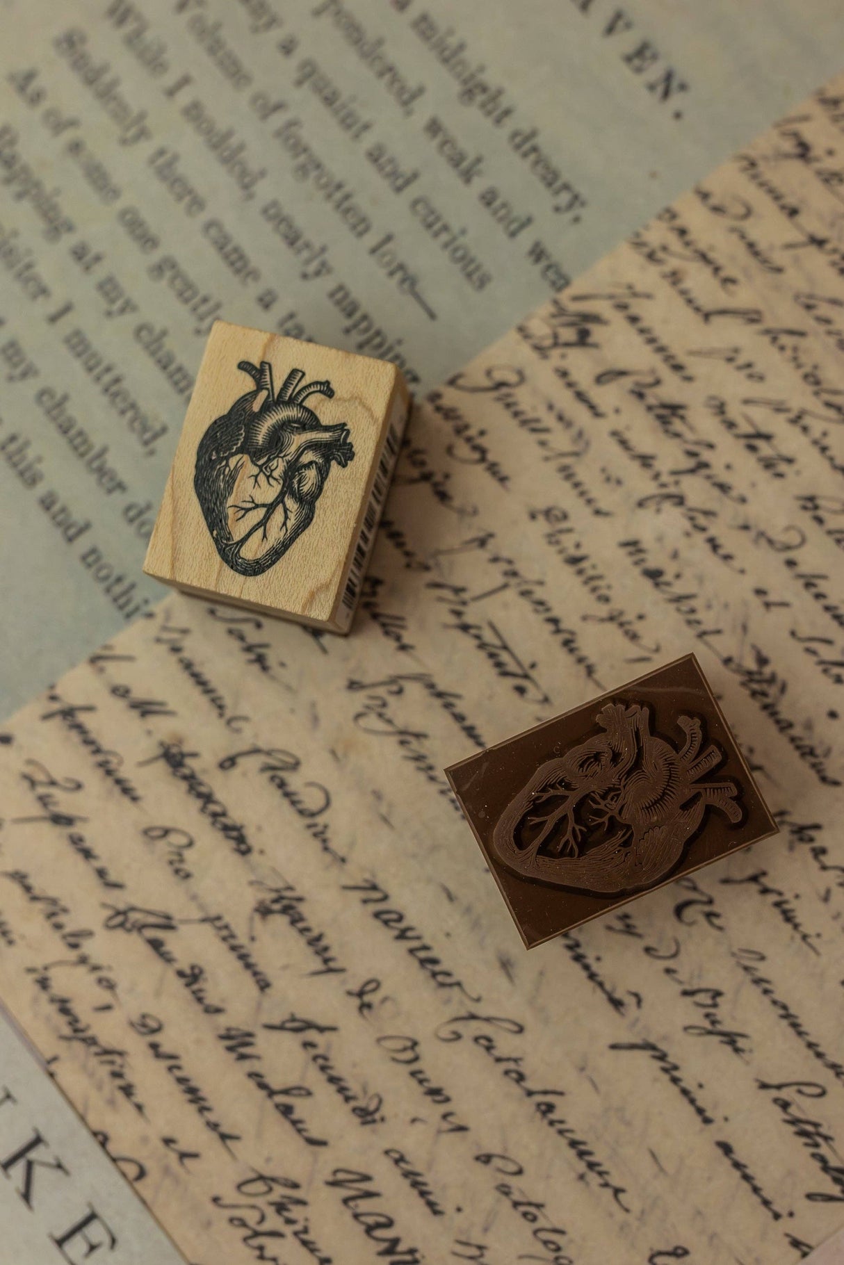 CoraCreaCrafts Heart Wooden Stamp
