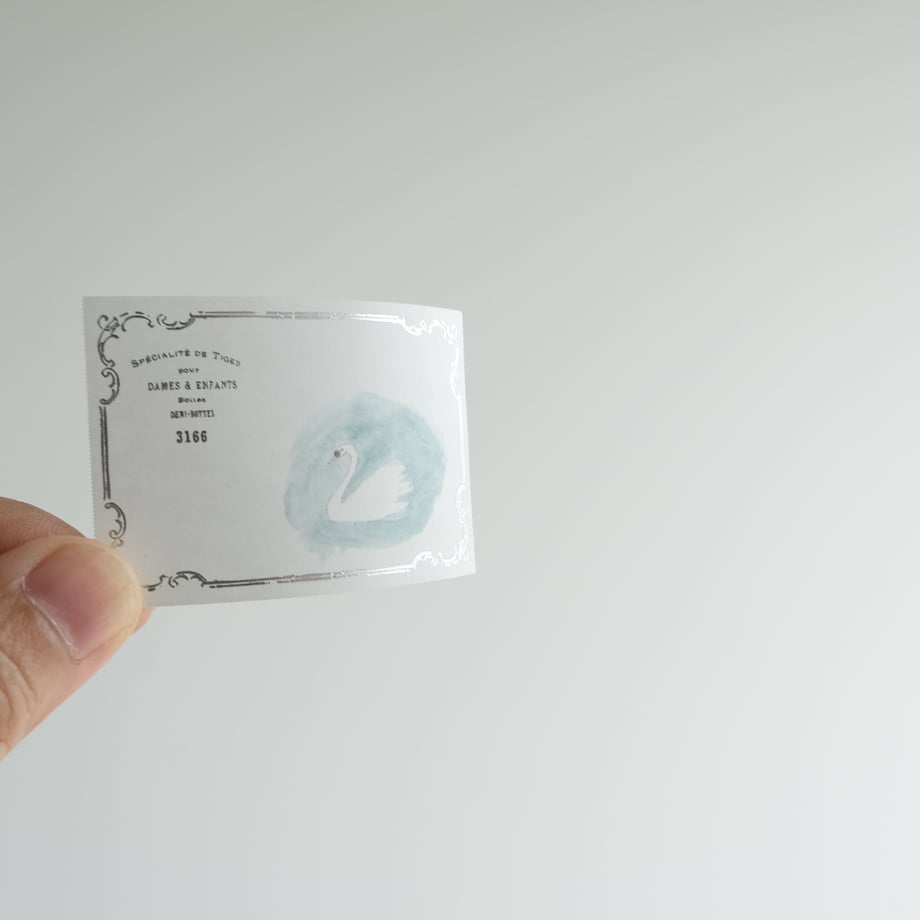 Yohaku Foil Stamped Sticky Note Roll - Swan