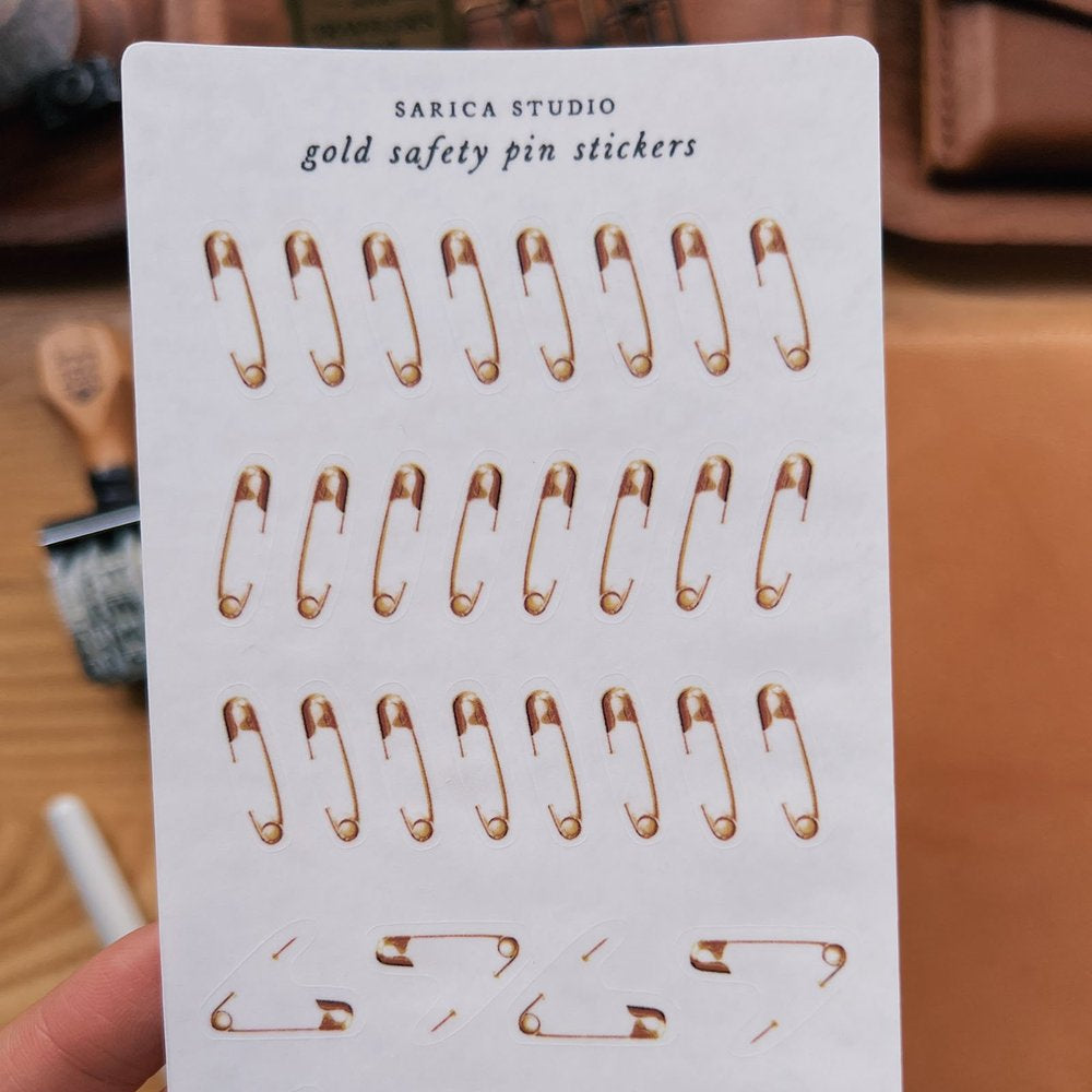 Sarica Studio Gold Safety Pin Stickers