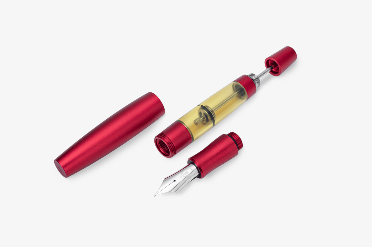 Gravitas Monster Fountain Pen - Aluminum & Ultem Red