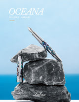 Laban Oceana Abalone Skeleton Fountain Pen - Silver on rocks