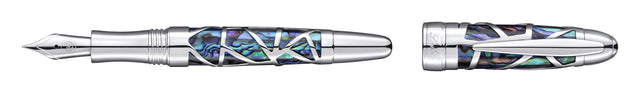 Laban Oceana Abalone Skeleton Fountain Pen - Silver