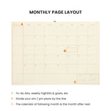 Hightide 2027 Monthly Square Diary coton A5