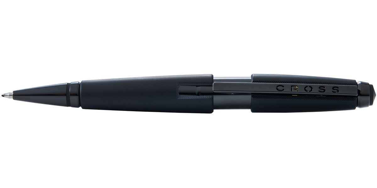 Edge Matte Black Lacquer Rollerball Pen Detail