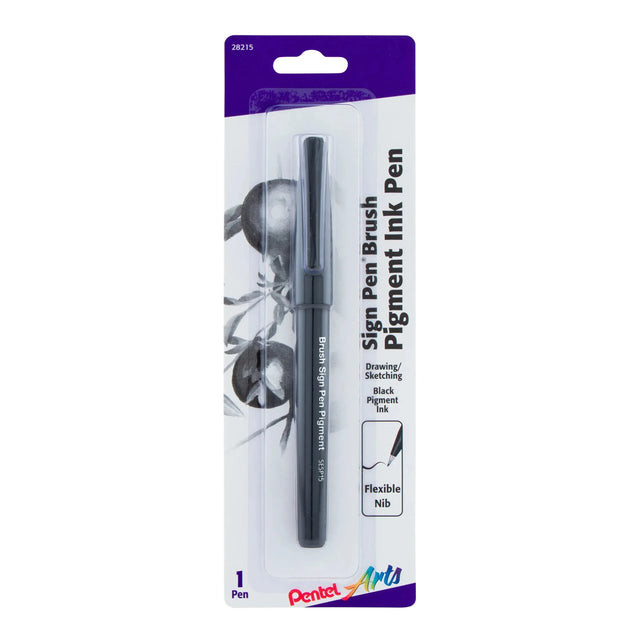 Pentel Arts Sign Pen Brush Pigment Ink - Black