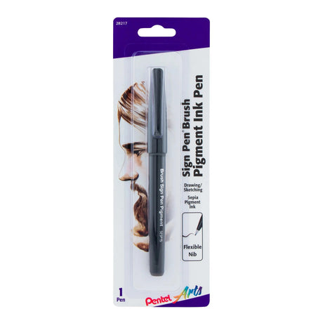 Pentel Arts Sign Pen Brush Pigment Ink - Sepia