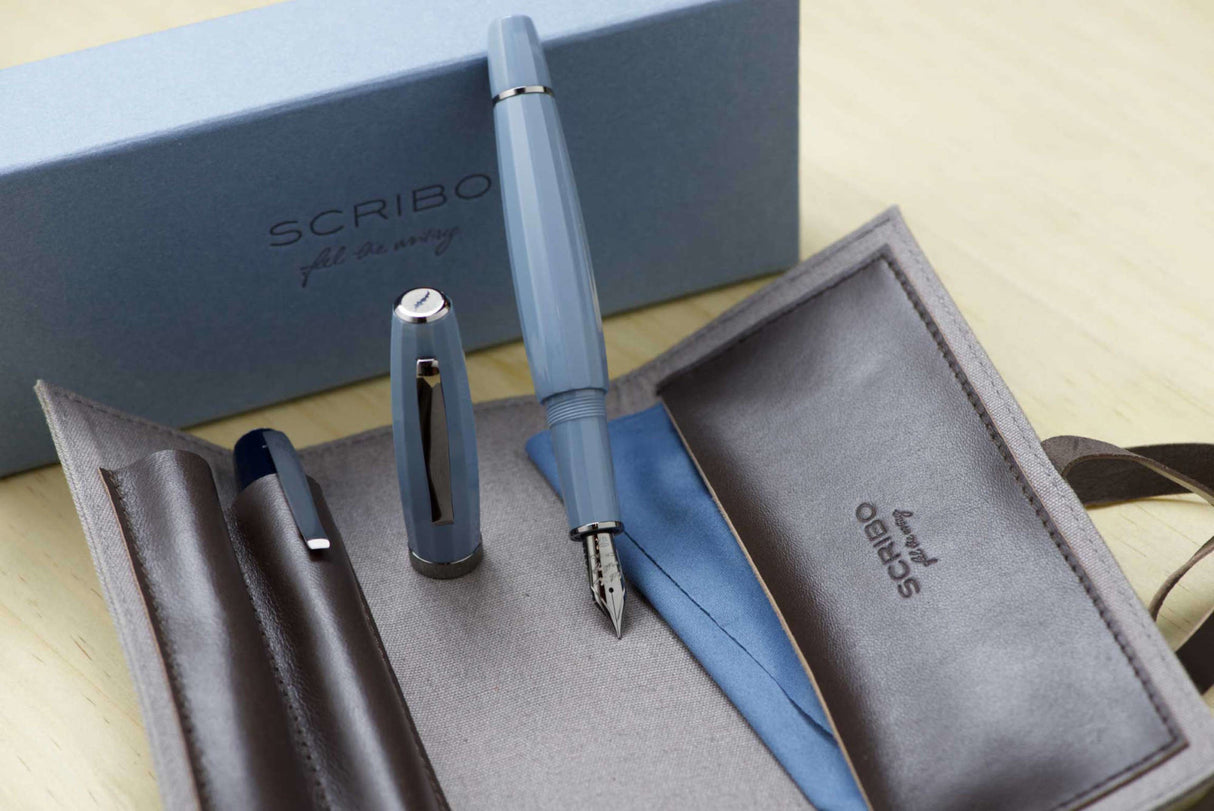 Scribo Feel Fountain Pen - Grey/Blue