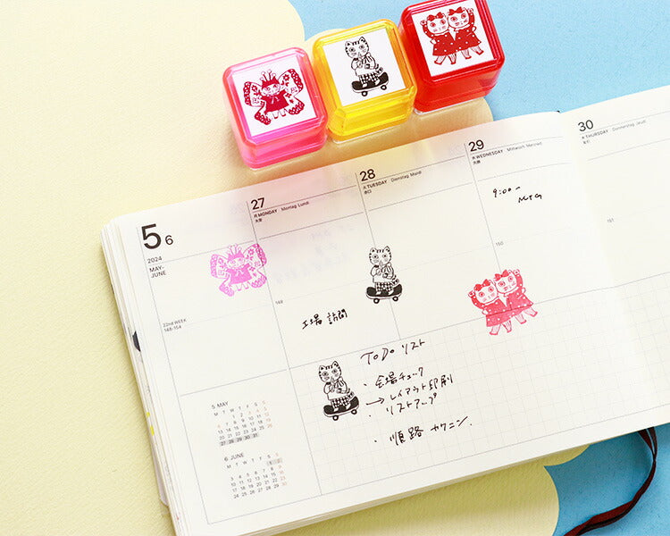 Sanby x Yumi Kitagishi Pre-Inked Stamp - Cat Fairy