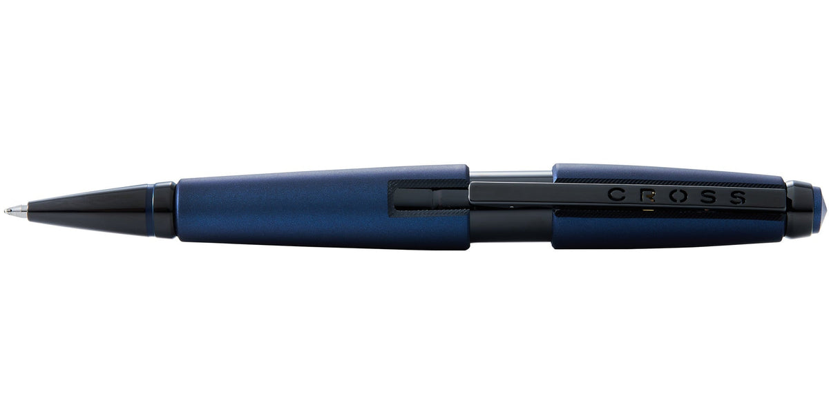 Edge Matte Blue Lacquer Rollerball Pen Detail