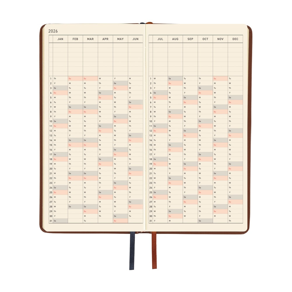 Hobonichi Techo Weeks - Leather: Wine Brown (April Start)
