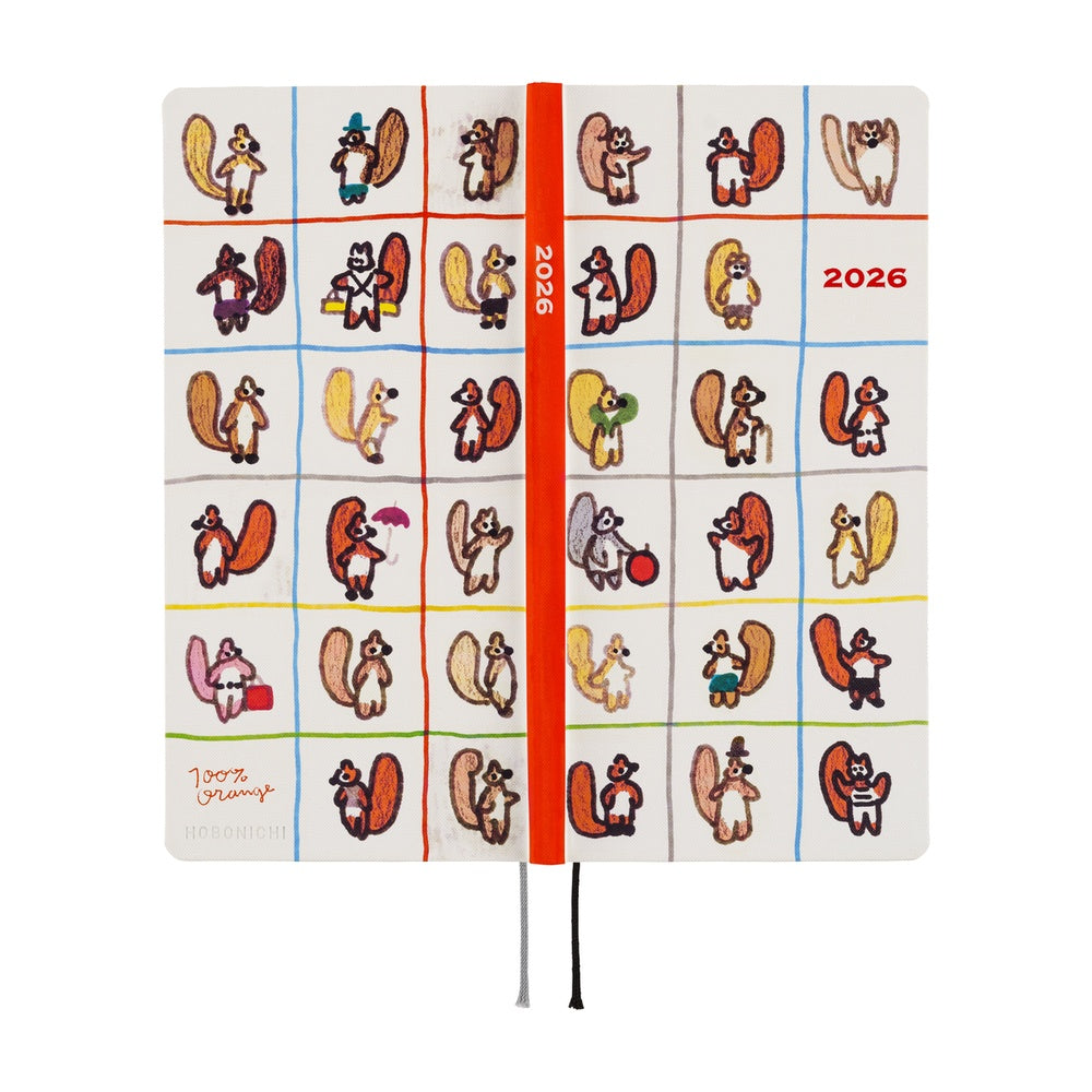 Hobonichi Techo Weeks - 100%ORANGE: Squirrel’s Moving Day (April Start)