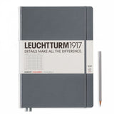 Leuchtturm A4+ Master Slim Hardcover Notebook - Anthracite Grey - Squared | Atlas Stationers.