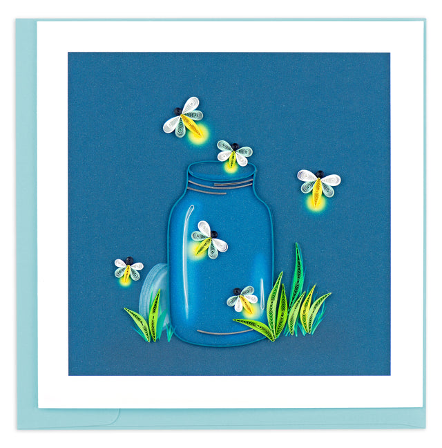 Quilled Fireflies Greeting Card | Atlas Stationers.