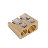 Brass 2 Hole Pencil Sharpener - Wedge | Atlas Stationers.