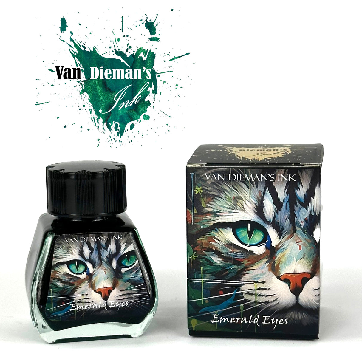 Van Dieman's Feline - Emerald Eyes Shimmering 40ml Bottled Ink