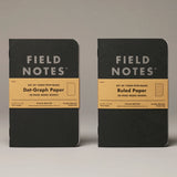 Field Notes Pitch Black Notebook, Dot Graph, 2-Pack, 4 3/4" x 7 1/2" | Atlas Stationers.