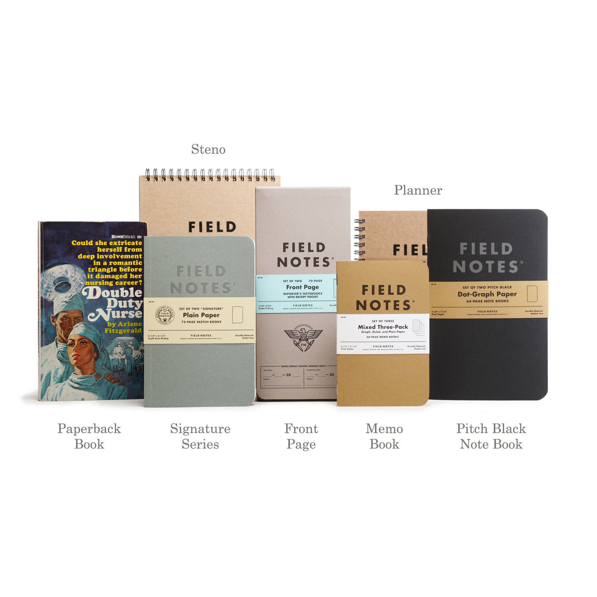 Field Notes Pitch Black Notebook, Dot Graph, 2-Pack, 4 3/4" x 7 1/2" | Atlas Stationers.