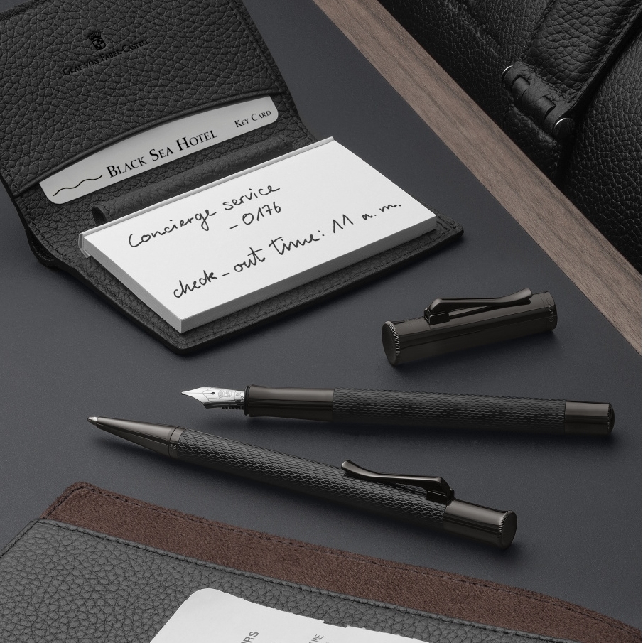 Graf von Faber-Castell Guilloche Rollerball Pen - Black Edition | Atlas Stationers.