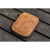 Galen Leather 10 Pen Zipper Case - Crazy Horse Brown | Atlas Stationers.