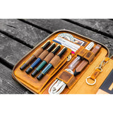 Galen Leather Zipped A5 Notebook Folio - Crazy Horse Brown | Atlas Stationers.