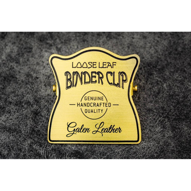 Galen Leather Brass Binder Clip | Atlas Stationers.