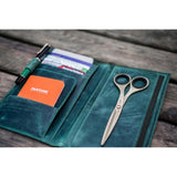 Galen Leather Traveler's Wallet Insert - Forest Green | Atlas Stationers.