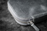 Galen Leather 10 Pen Zipper Case - Crazy Horse Smoky | Atlas Stationers.