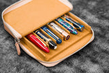 Galen Leather Zippered Magnum Opus 6 Slot Pen Case