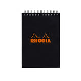 Rhodia Wirebound Notepad - Graph 80 sheets - 4 x 6 - Black cover | Atlas Stationers.
