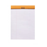 Rhodia Staplebound Notepad - Lined w/ margin 80 sheets - 6 x 8 1/4 - Orange cover | Atlas Stationers.
