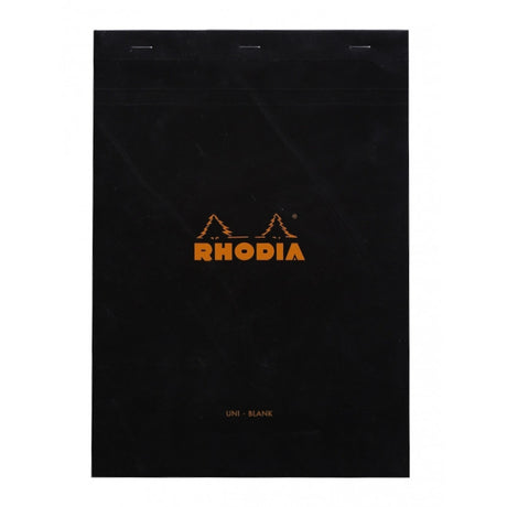 Rhodia Staplebound Notepad - Blank 80 sheets - 8 1/4 x 11 3/4 - Black cover | Atlas Stationers.