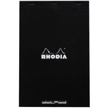 Rhodia Staplebound Notepad - Dot grid 80 sheets - 8 1/4 x 12 1/2 - Black cover | Atlas Stationers.