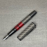 Conklin Carbon Fiber Stealth Word Gauge Fountain Pen - Red | Atlas Stationers.