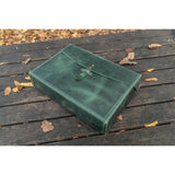 Galen Leather Writer's Medic Bag - XLarge Crazy Horse Forest Green | Atlas Stationers.