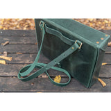 Galen Leather Writer's Medic Bag - XLarge Crazy Horse Forest Green | Atlas Stationers.